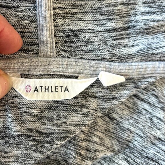 Athleta Gray Hooded Sweatshirt Pullover – Thumbholes & Kangaroo Pocket, Size M - Picture 9 of 10